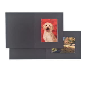 Bevelled black slip-in folders