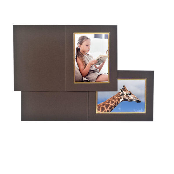 Harewood brown & gold folders