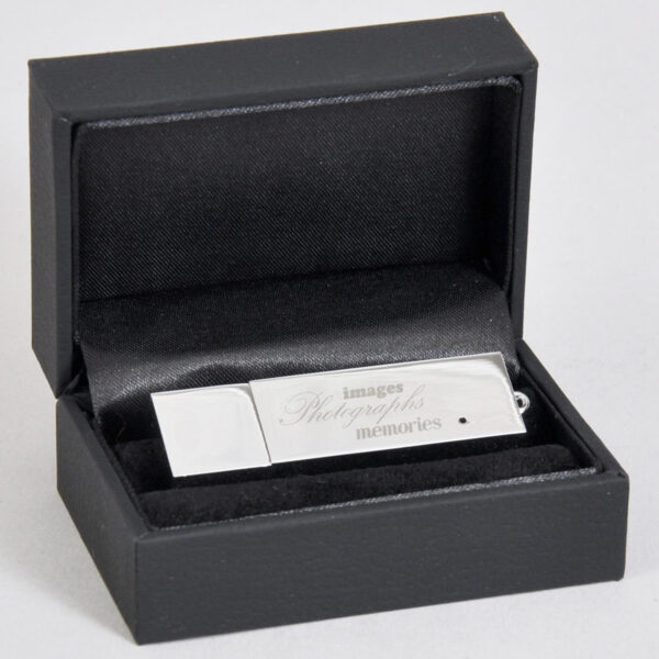 Luxury black presentation box with flash drive