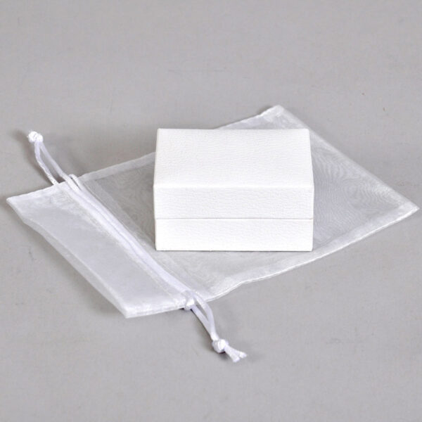 Luxury white presentation box with organza bag