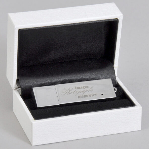 Luxury white presentation box with flash drive