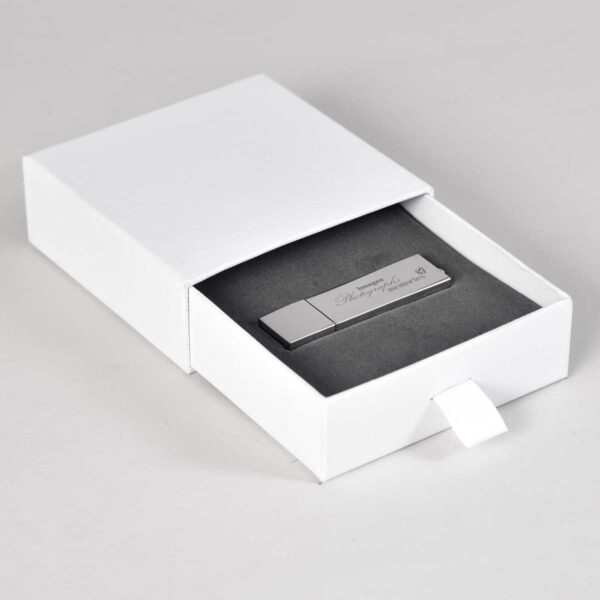 Slider flash drive presentation box in white