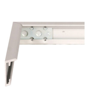 Silver aluminium frame corner