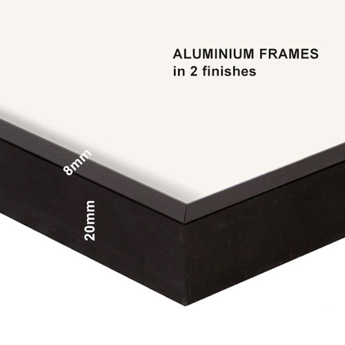 Aluminium frames in 2 finishes