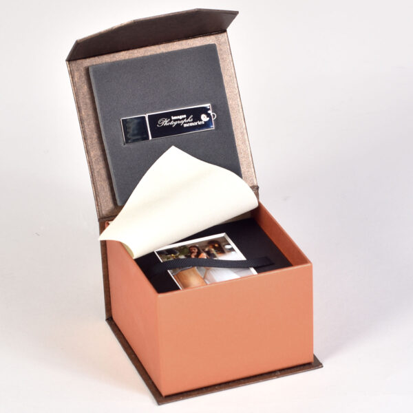 Bliss Mini Mount Box in Pearl Bronze & Pearl Copper with Flash Drive