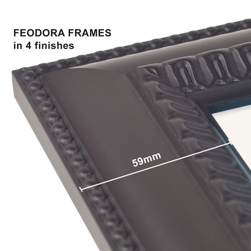 Feodora frames in 4 finishes