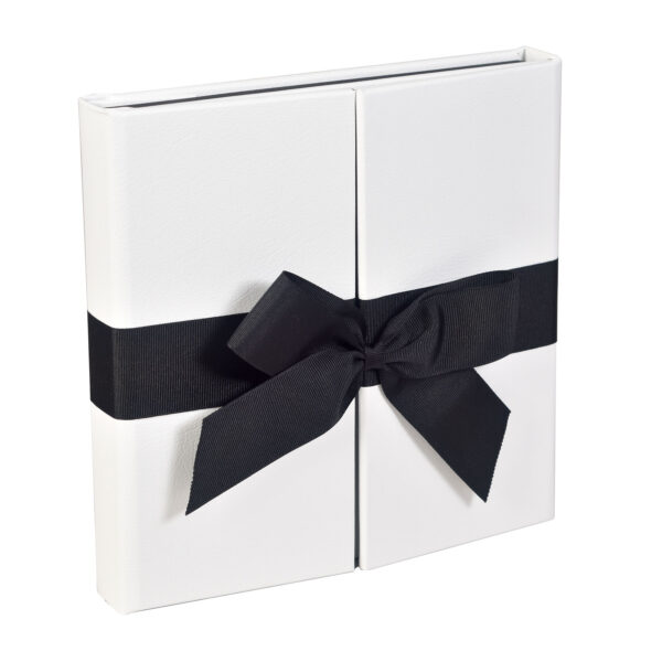 Sara Ribbons white bonded leather photo album