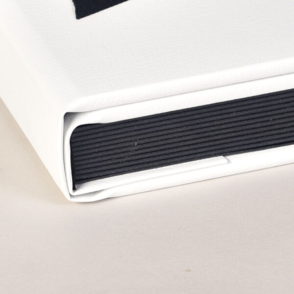 Sara Ribbons white bonded leather photo album