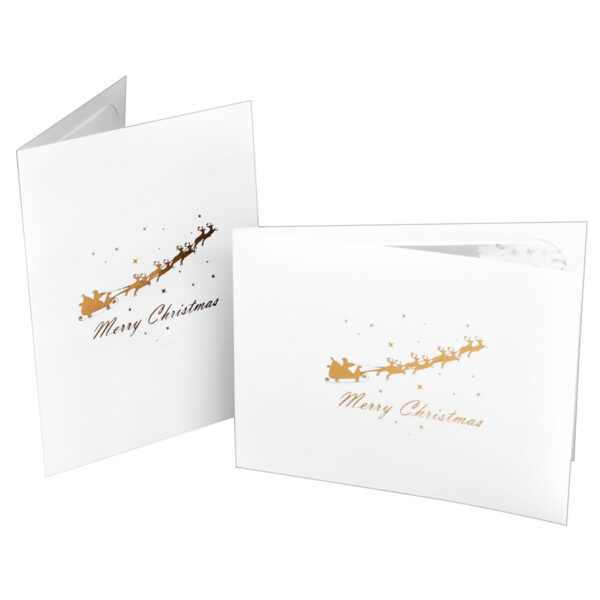 Reindeer & Sledge foiled photo folder