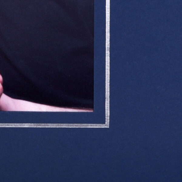 Maple Blue Folder with silver line closeup