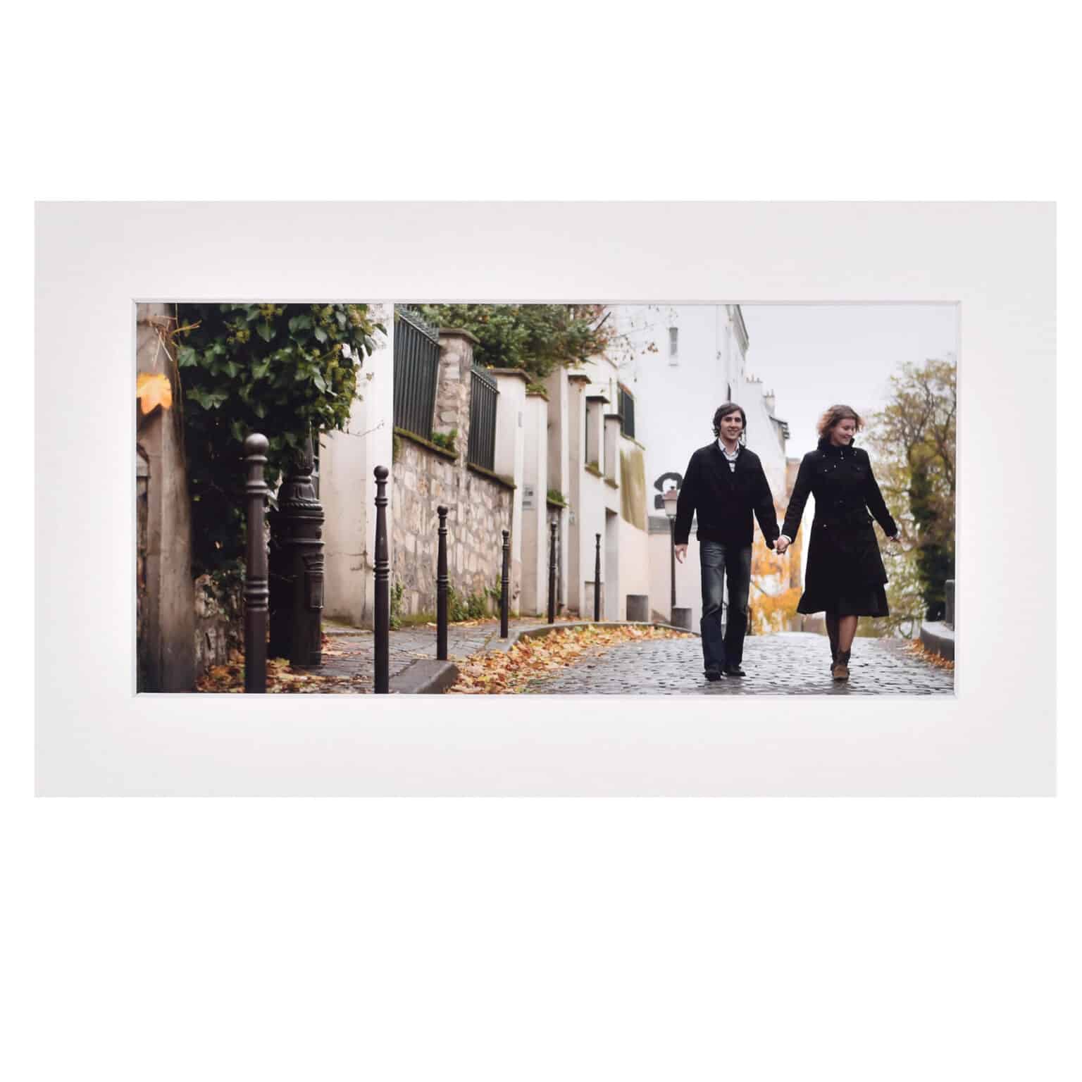 Haven Bevelled Soft White Panoramic Photo Mounts Maple Framing