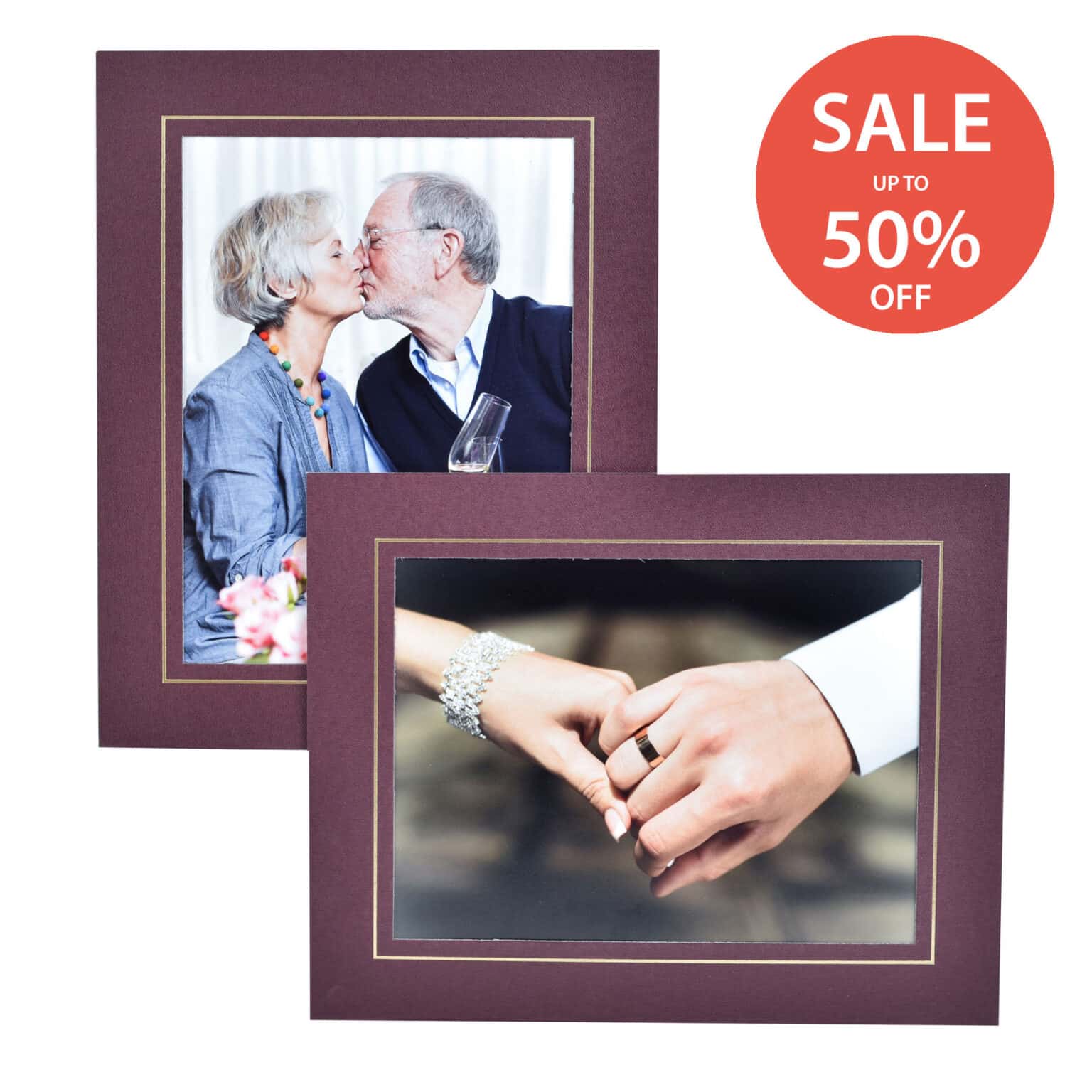 Eclipse Dark Red and Gold Photo Strut Mounts Maple Framing