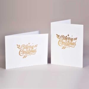 Merry Christmas gold foiled photo folder