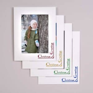 Haven Bevelled Christmas Foiled Soft White Photo Mounts
