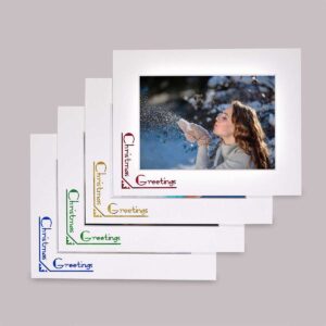 Haven Bevelled Christmas Foiled Soft White Photo Mounts