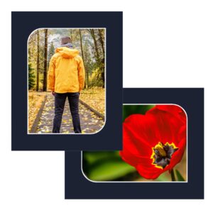 Haven Double Curve Bevelled Black Photo Mounts