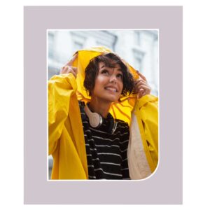 Haven Single Curve Grey Bevelled Photo Mounts